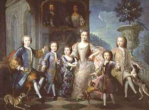 Portrait of the Family of the Duke of Valentinois Oil Painting by Pierre Gobert