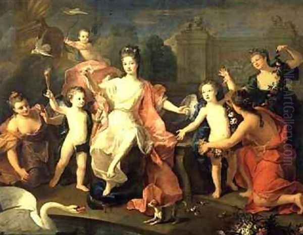 The Duchess of Burgundy and her Children Oil Painting by Pierre Gobert