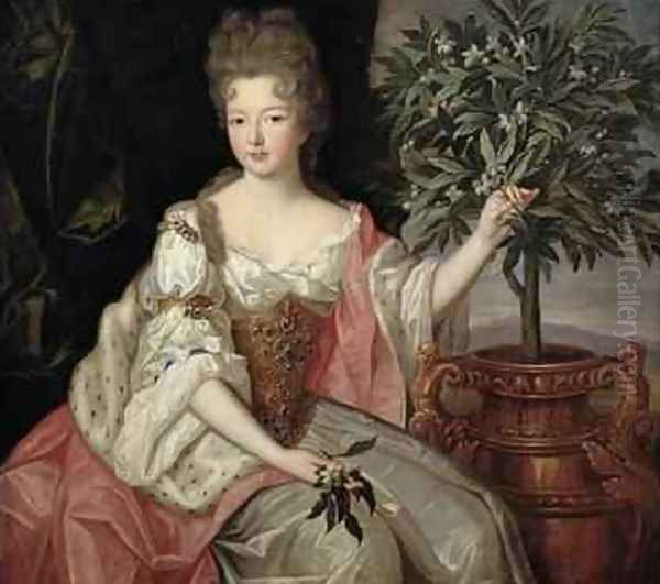 Portrait of Francoise Marie de Bourbon 1677-1749 Duchess of Orleans Oil Painting by Pierre Gobert