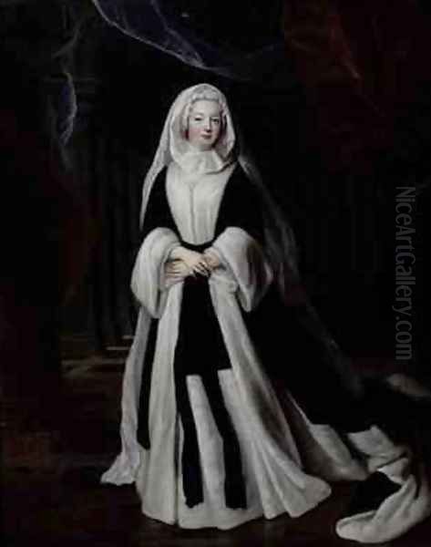 Portrait of Louise Francoise de Bourbon 1673-1743 in Mourning Clothes Oil Painting by Pierre Gobert