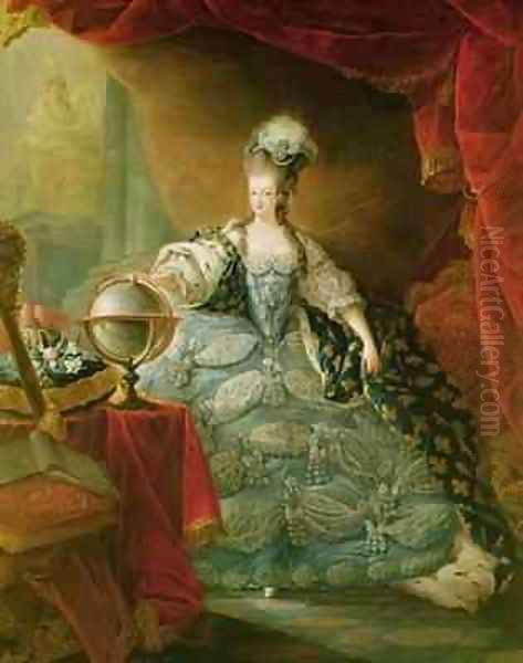 Portrait of Marie Antoinette 1755-93 Queen of France Oil Painting by Jacques - Fabien Gautier - Dagoty