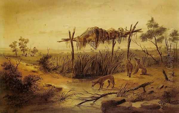 Native Sepulchre Oil Painting by Samuel Thomas Gill