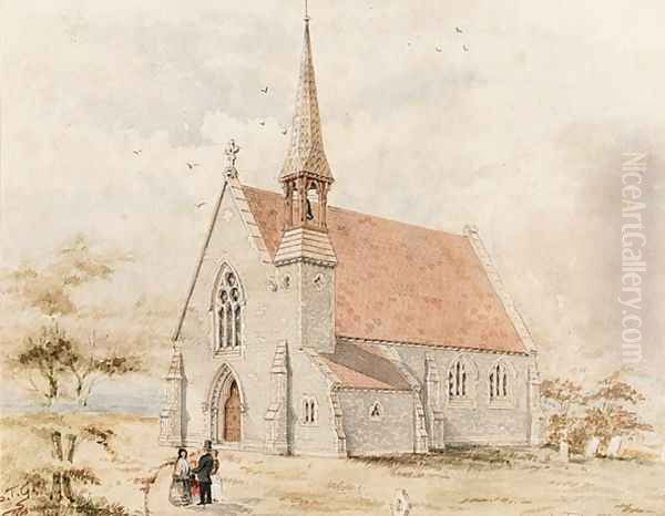 Church, South Australia Oil Painting by Samuel Thomas Gill