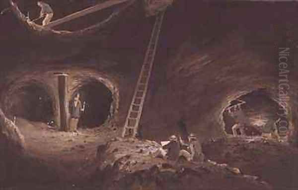 Nealess Stopes Burra Burra Mine Oil Painting by Samuel Thomas Gill