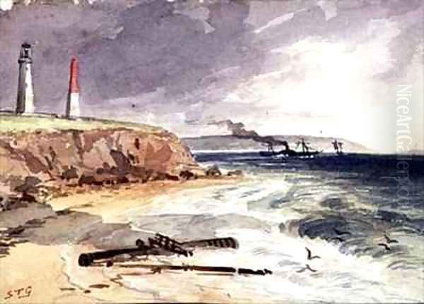 Lighthouse Queenscliff Victoria Oil Painting by Samuel Thomas Gill