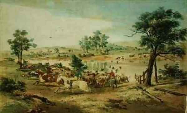 Droving Oil Painting by Samuel Thomas Gill