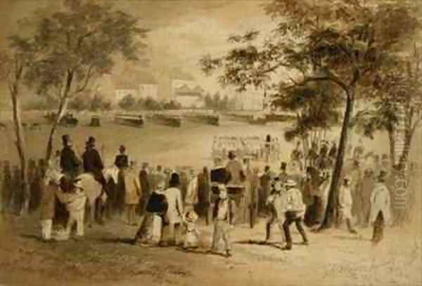 Government Domain Sydney Oil Painting by Samuel Thomas Gill