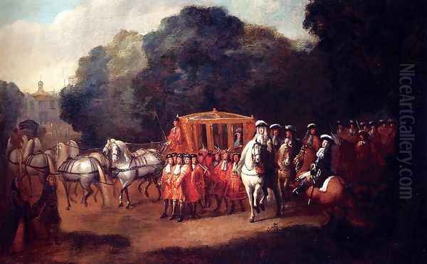 William III's Procession To The Houses Of Parliament Oil Painting by Alexander Van Gaelen