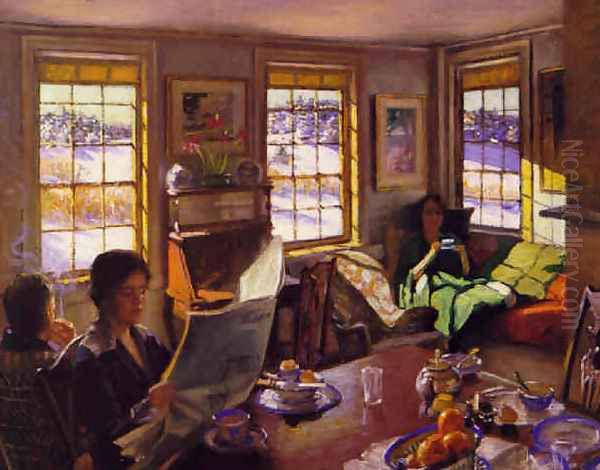 After breakfast Oil Painting by William Wallace Gilchrist Jr.