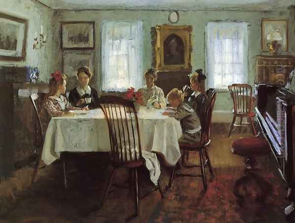 The Gilchrist Family Breakfast Oil Painting by William Wallace Gilchrist Jr.