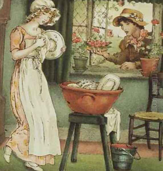 Curlylocks from April Babys Book of Tunes Oil Painting by Kate Greenaway