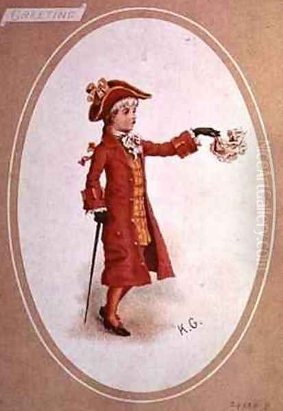 Boy Dressed in Scarlet Oil Painting by Kate Greenaway