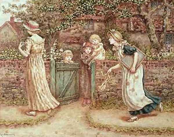 Lucy Locket lost her Pocket Oil Painting by Kate Greenaway