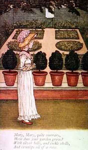 April Babys Book of Tunes Mary Mary Quite Contrary Oil Painting by Kate Greenaway