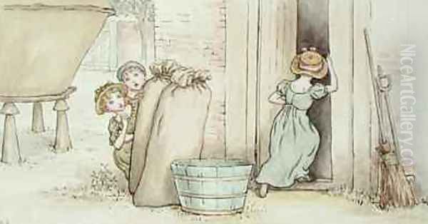 Hide and seek Oil Painting by Kate Greenaway