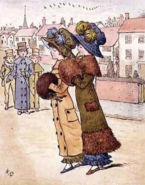 Out for a Walk Oil Painting by Kate Greenaway