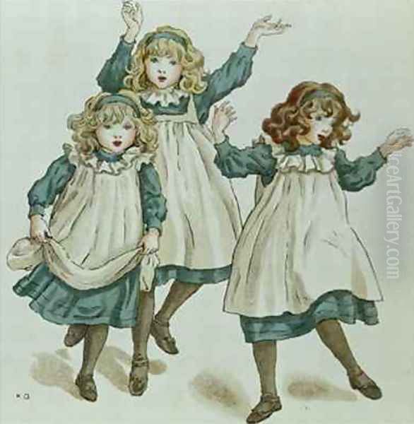 The Strains of Polly Flinders Oil Painting by Kate Greenaway