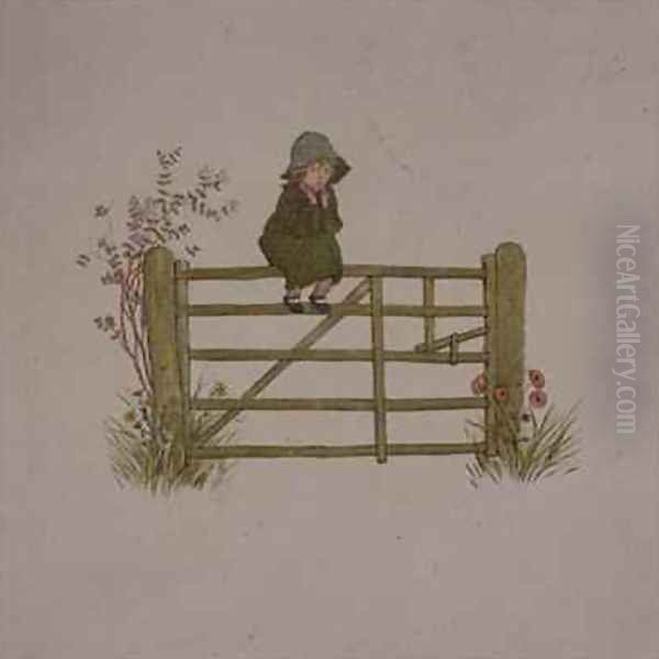 Thinking from A Day in A Childs Life Oil Painting by Kate Greenaway