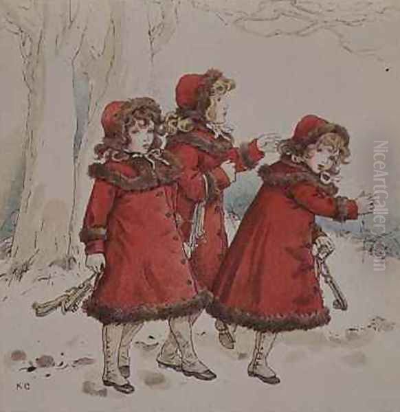 Winter from April Babys Book of Tunes Oil Painting by Kate Greenaway