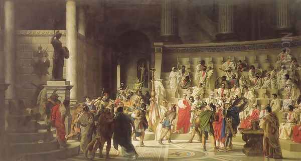 The Last Senate of Julius Caesar Oil Painting by Raffaele Giannetti