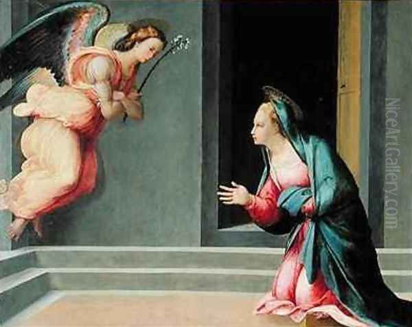 The Annunciation Oil Painting by Francesco Granacci