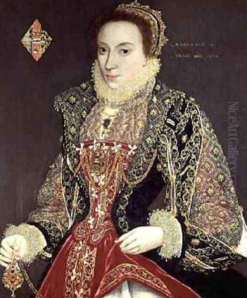 Mary Denton nee Martyn aged 15 in 1573 Oil Painting by George Gower