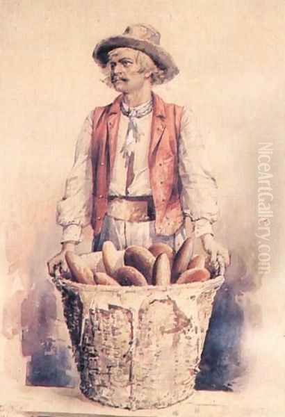 Bread Seller Oil Painting by Aleksander Gierymski