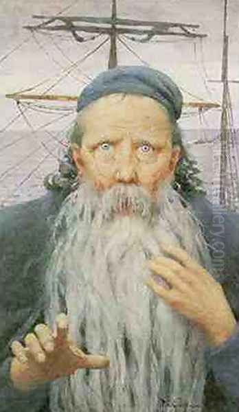 It is an Ancient Mariner Oil Painting by Thomas Cooper Gotch