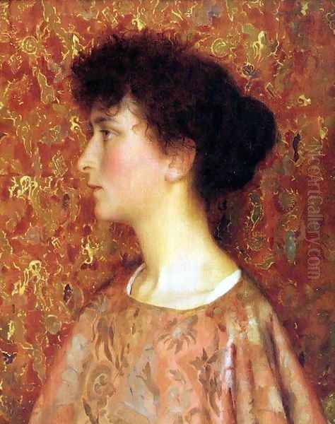 Study of a Young Woman Oil Painting by Thomas Cooper Gotch