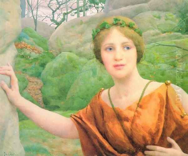 The Nymph - Now Again She Flies Aloof Oil Painting by Thomas Cooper Gotch