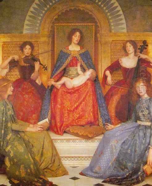 Holy Motherhood Oil Painting by Thomas Cooper Gotch