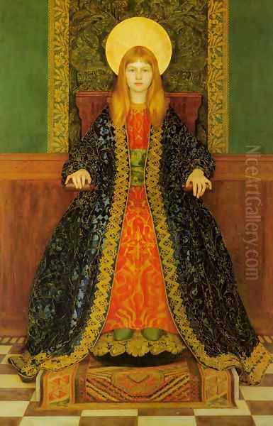 The Child Enthroned Oil Painting by Thomas Cooper Gotch