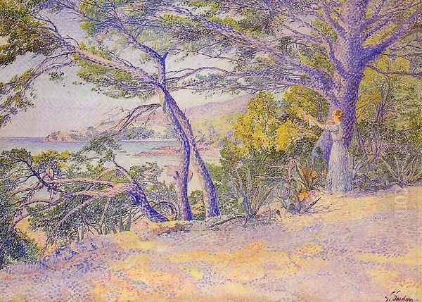 Under the Pines at Carqueiranne Oil Painting by Louis Gaidan