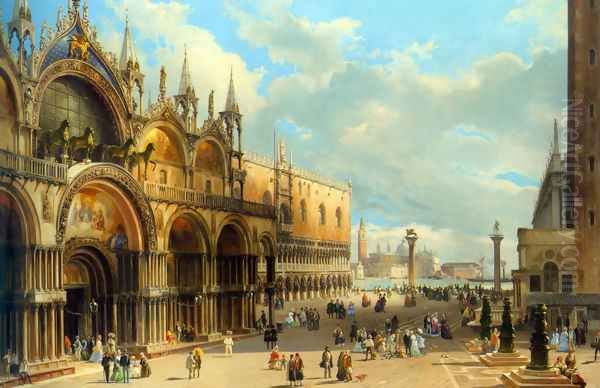 St. Marks and the Doges Palace, Venice Oil Painting by Carlo Grubacs