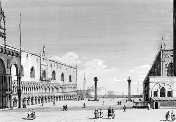 The Doge's Palace and San Giorgio Maggiore, Venice Oil Painting by Carlo Grubacs