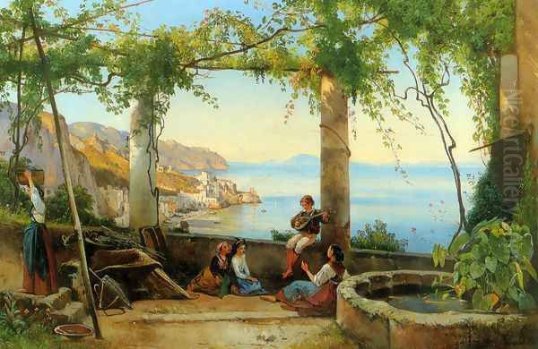 Sorrento Oil Painting by Giacinto Gigante