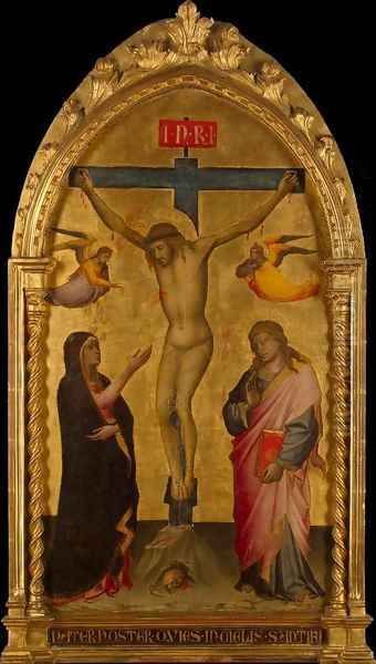 Crucifixion with the Virgin and St John Oil Painting by Niccolo di Pietro Gerini