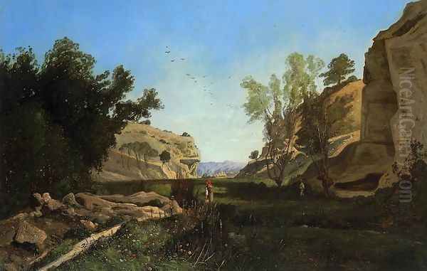 Chinchin Valley at Ile-sur-la-Sourgue, Vacluse Oil Painting by Paul-Camille Guigou