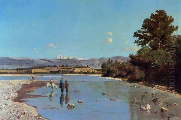 The Banks of the Durance at Puivert II Oil Painting by Paul-Camille Guigou