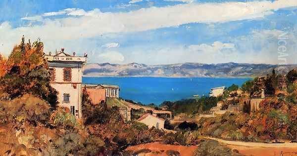 The Bay of Marseille, Saint-Henri Oil Painting by Paul-Camille Guigou