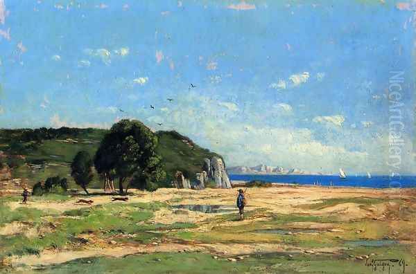 Hunters near the Coast of Marseille Oil Painting by Paul-Camille Guigou