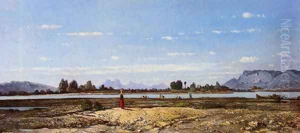 Landscape, the Banks of the Durance Oil Painting by Paul-Camille Guigou