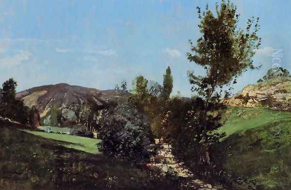 Landscape in the Durance Valley Oil Painting by Paul-Camille Guigou