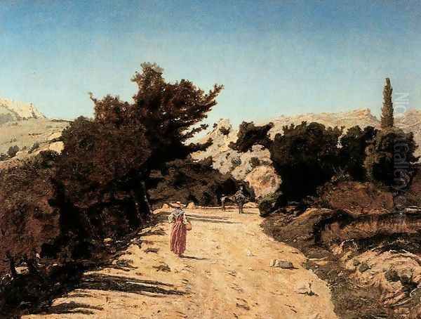 Road near Marsella Oil Painting by Paul-Camille Guigou