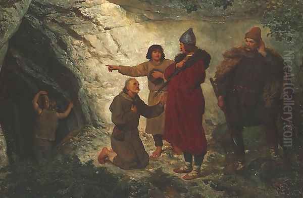 King Lokietek near Ojcow Oil Painting by Wojciech Gerson