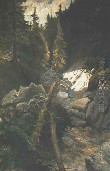 Dry Stream in Tatra Mountains Oil Painting by Wojciech Gerson