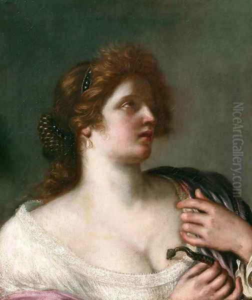 Cleopatra c. 1663 Oil Painting by Cesare Gennari