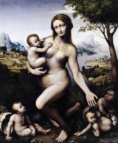 Leda and her Children c. 1520 Oil Painting by Giampietrino