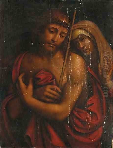 Christ crowned with thorns with the Madonna Oil Painting by Giampietrino