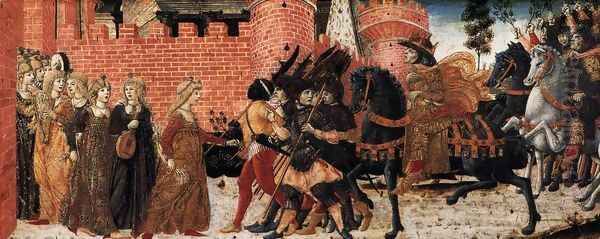 The Meeting of Jephthah and his Daughter c. 1470 Oil Painting by Benvenuto Di Giovanni Guasta